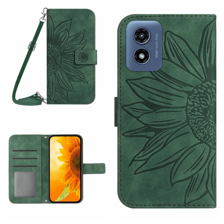ART SUNFLOWER Tárcatáska zsinórral Motorola Moto-hoz E14 zöld termék 2. képe