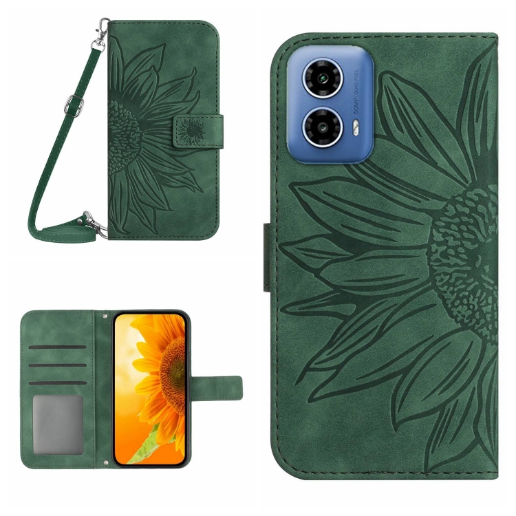 ART SUNFLOWER Pénztárca tok zsinórral Motorola Moto-hoz G85 5G zöld termék 2. képe