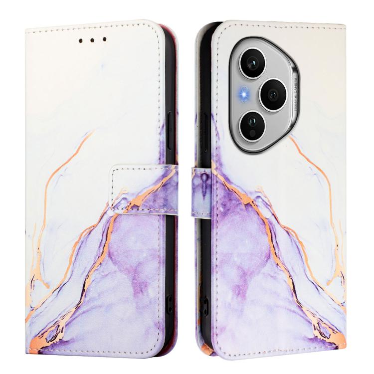 ART MARBLE Pénztárca tok Honor 400 Pro 5G WHITE PURPLE termék 2. képe