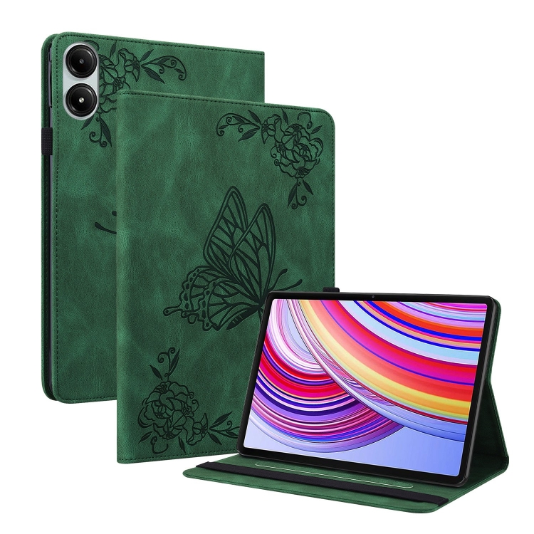 ART BUTTERFLY Csuklós tok a Xiaomi Redmi Pad Pro / Pad Pro 5G zöld akciós termékkép 1