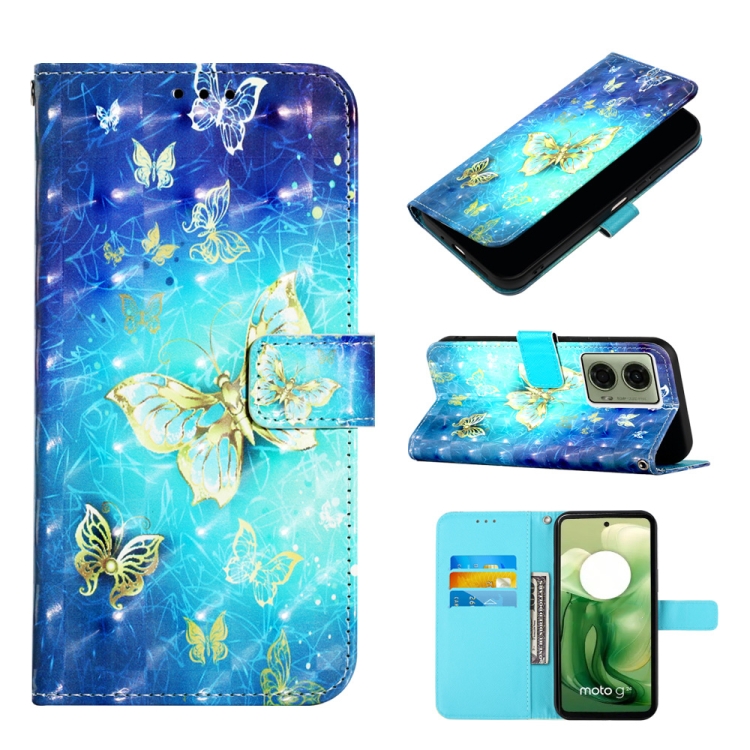 ART pénztárcahuzat Motorola Moto G04 / G24 / G24 Power GOLDEN BUTTERFLY készülékhez termék 2. képe