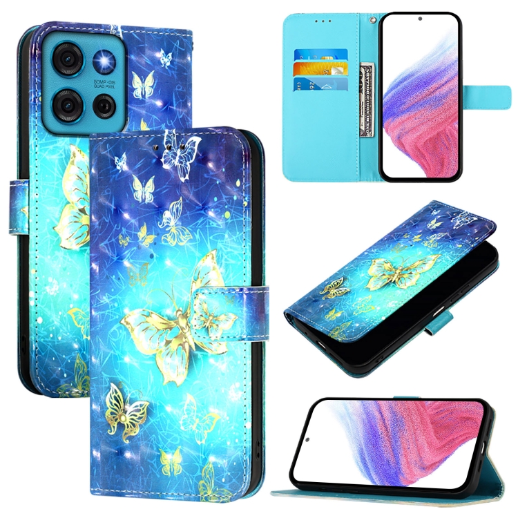 ART Pénztárcahuzat a Motorola Moto-hoz G75 5G GOLDEN BUTTERFLY termék 2. képe