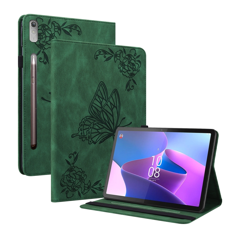 ART BUTTERFLY pénztárca tok Lenovo Tab P12 zöld színben akciós termékkép 1