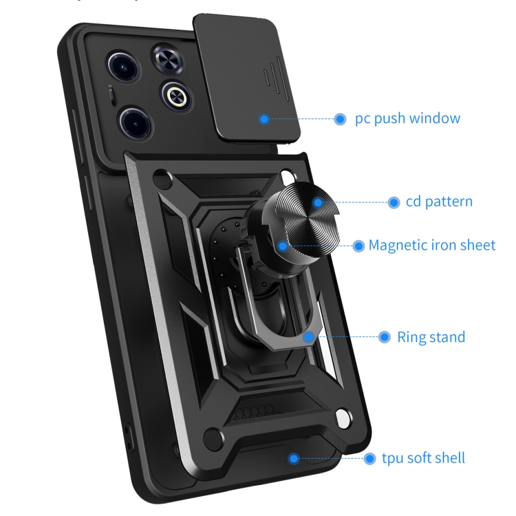 RING KAMERA Borító tartóval Infinixhez Hot 40i fekete termék 2. képe