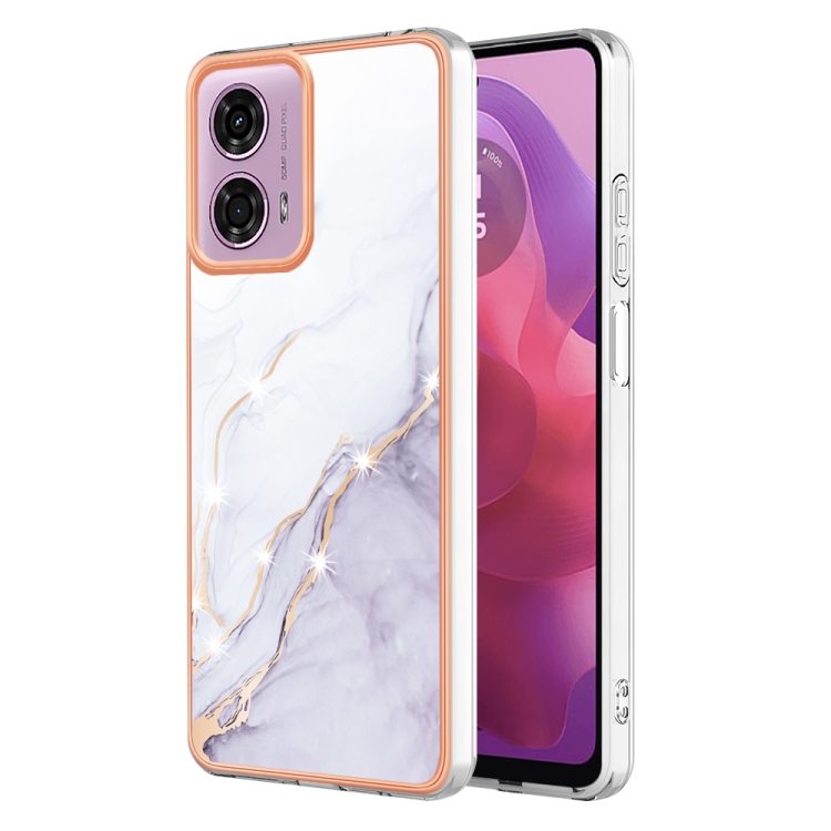 IMD MARBLE Védőburkolat a Motorola Moto G04 / G24 / G24 teljesítményhez WHITE akciós termékkép 1