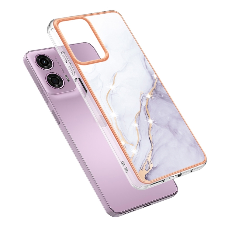IMD MARBLE Védőburkolat a Motorola Moto G04 / G24 / G24 teljesítményhez WHITE termék 2. képe