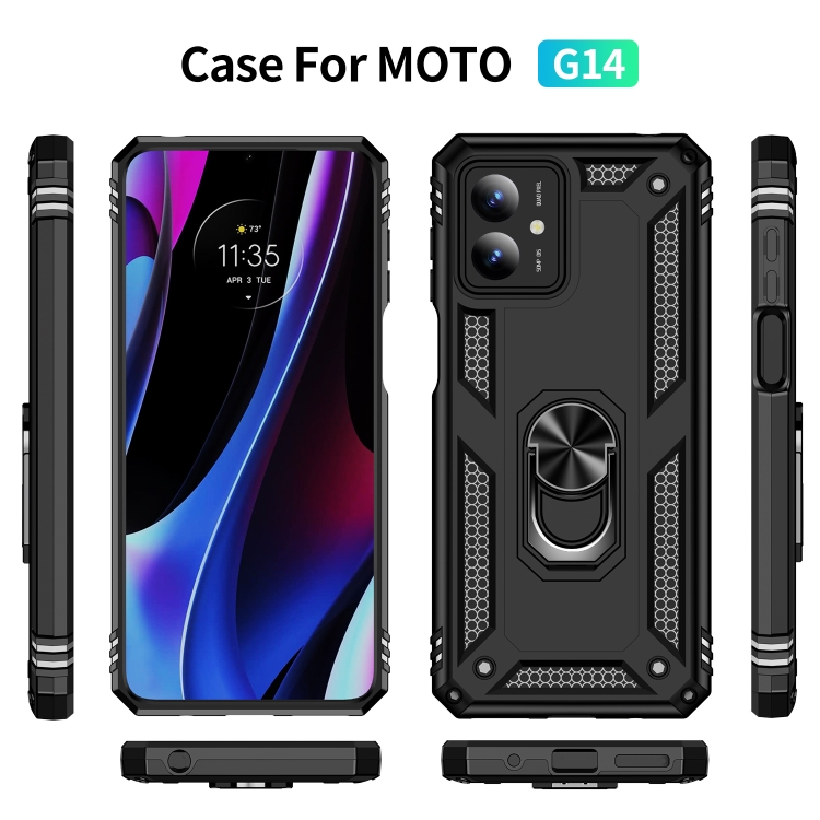 RING Védőburkolat tartóval Motorola Moto G14 fekete termék 2. képe