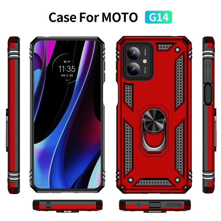 RING Védőburkolat Motorola Moto G14 piros tartóval termék 2. képe
