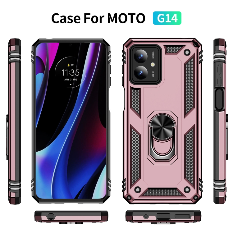 RING Védőburkolat Motorola Moto G14 rózsaszín tartóval termék 2. képe