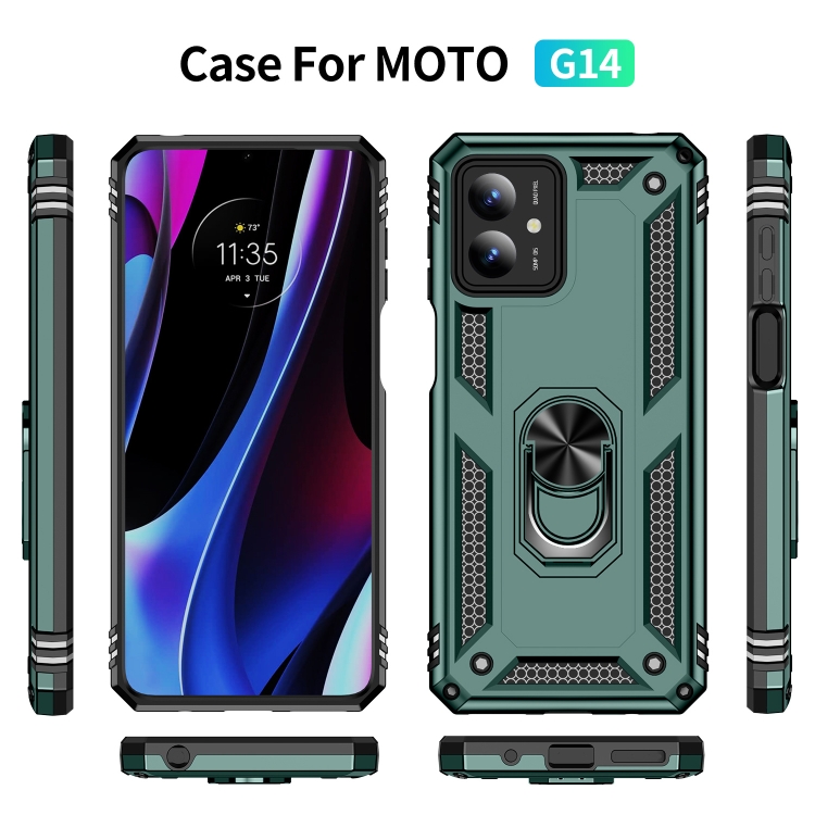 RING Védőburkolat Motorola Moto G14 zöld tartóval termék 2. képe