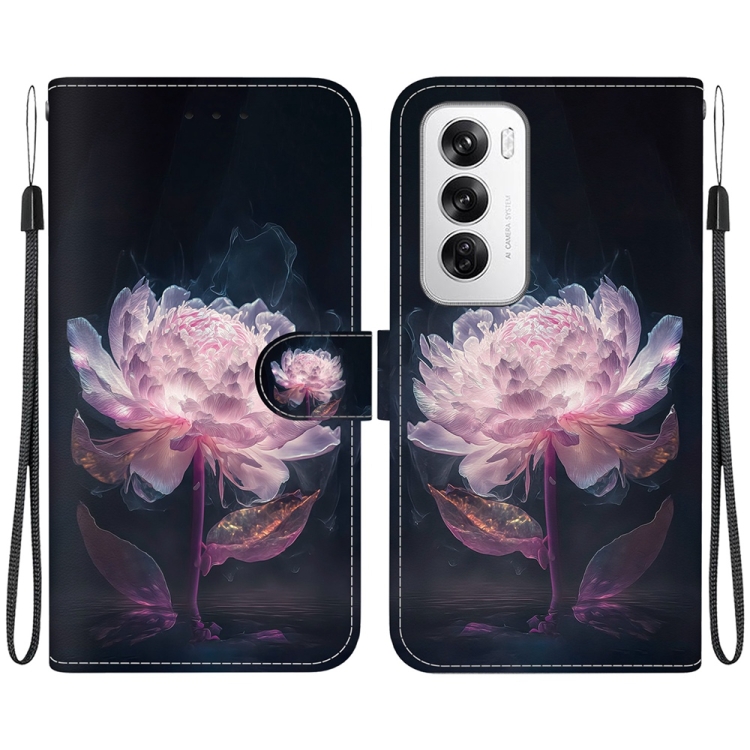 ART Pénztárcahuzat Oppo Reno12 5G-hez PURPLE PEONY akciós termékkép 1