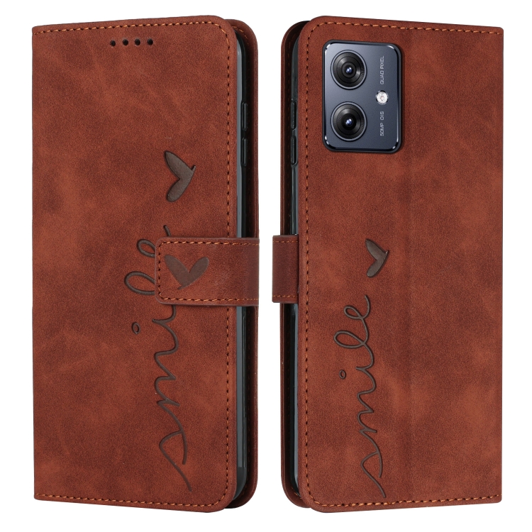 ART SMILE Pénztárcahuzat pánttal Motorola Moto G54 5G / G54 5G Power Edition barna színben termék 2. képe