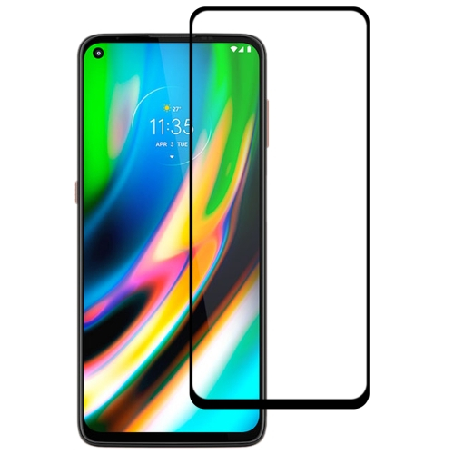 3D Edzett üveg Motorola Moto G9 Plus fekete