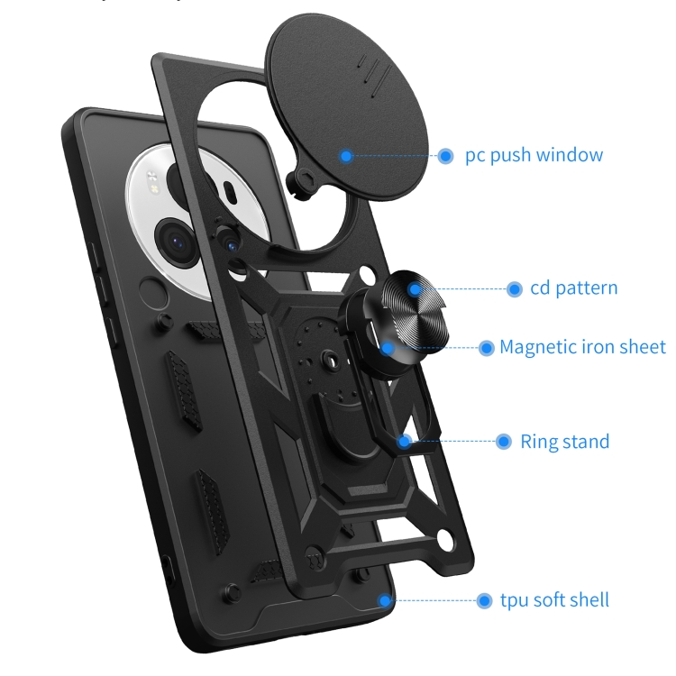 RING KAMERA Borító tartóval Honor Magic6 Pro fekete termék 2. képe
