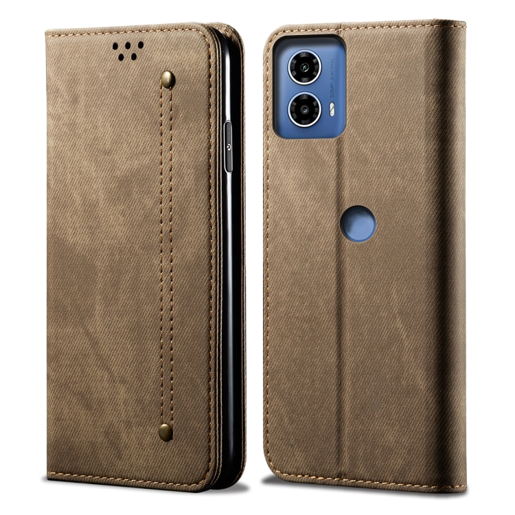 DENIM pénztárcahuzat Motorola Edge 50 Fusion szürkésbarna akciós termékkép 1