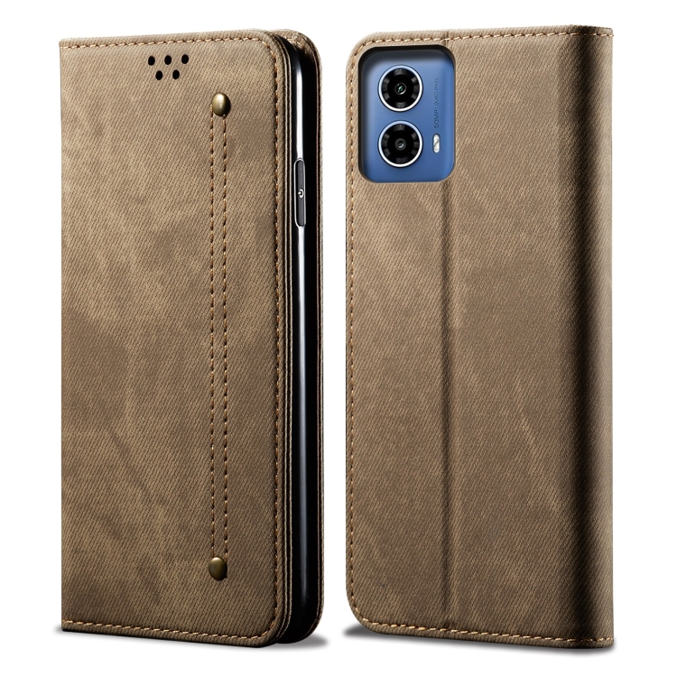 DENIM pénztárcahuzat Motorola Moto-hoz G85 5G szürke-barna akciós termékkép 1