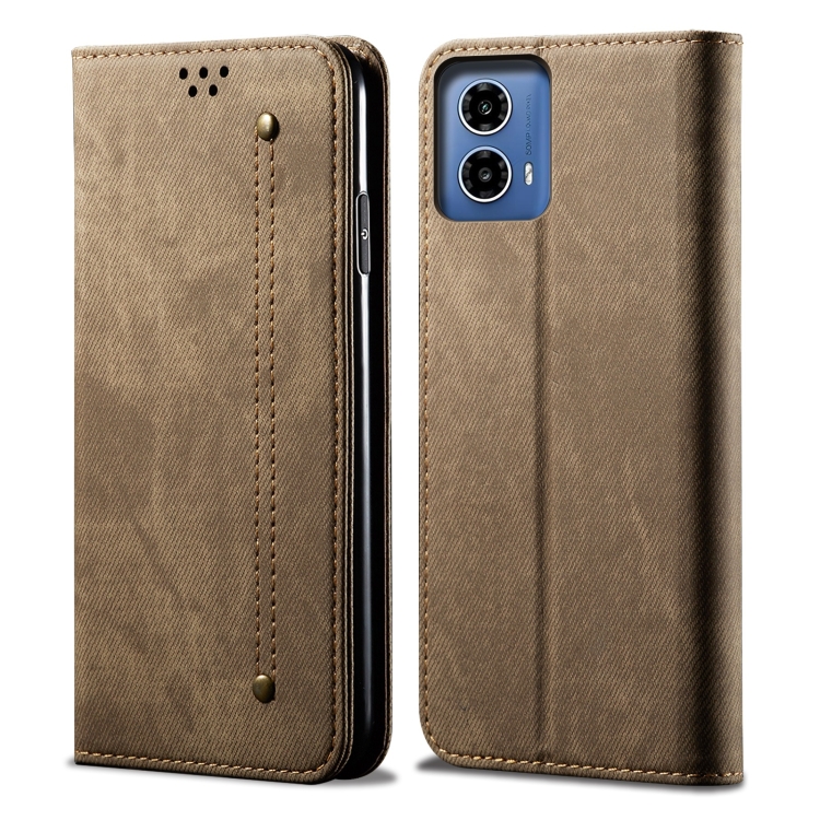 DENIM pénztárcahuzat Motorola Moto-hoz G35 5G szürke-barna termék 2. képe