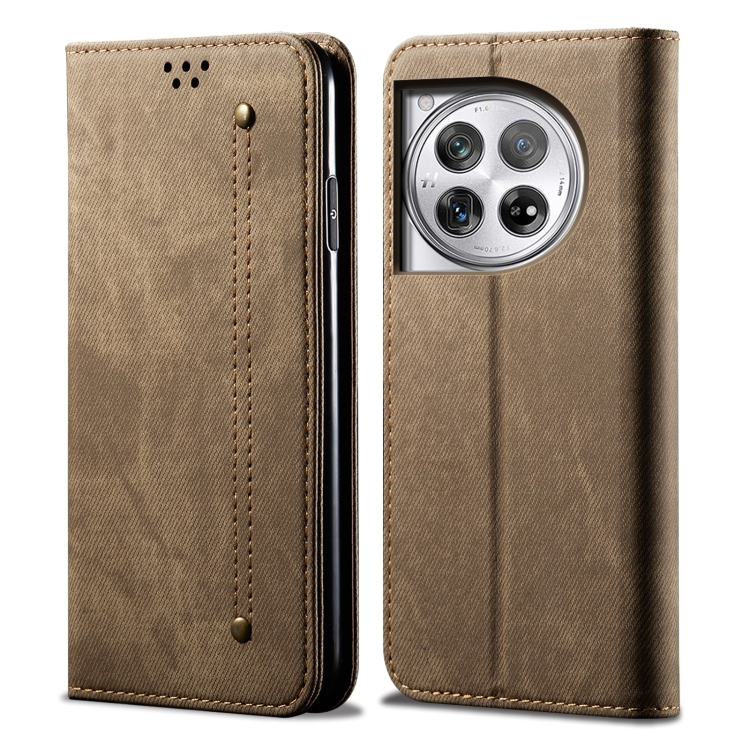 DENIM pénztárcahuzat OnePlus 12-hez szürkésbarna akciós termékkép 1