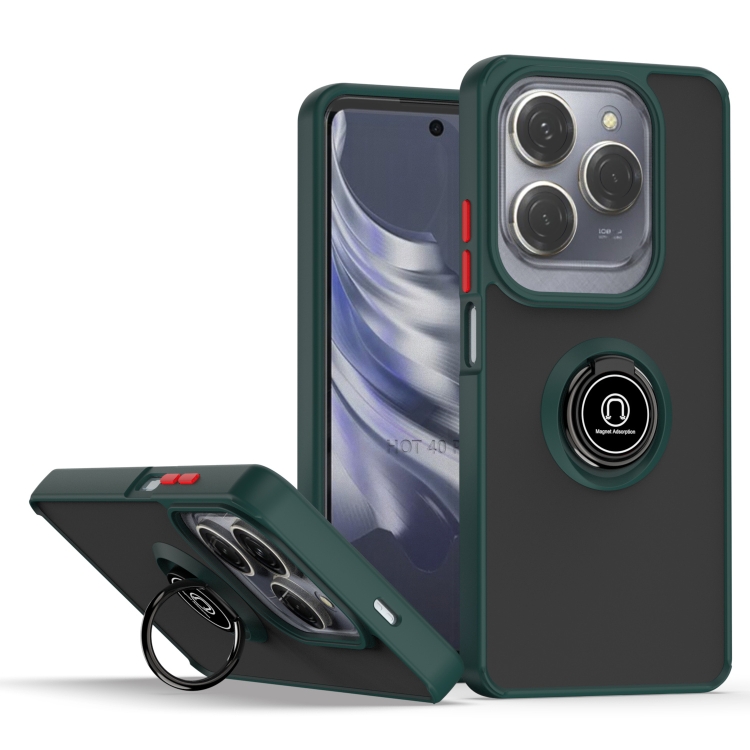 SHADOW Védőburkolat tartóval Infinix Hot 40 / Hot 40 Pro sötétzöld akciós termékkép 1