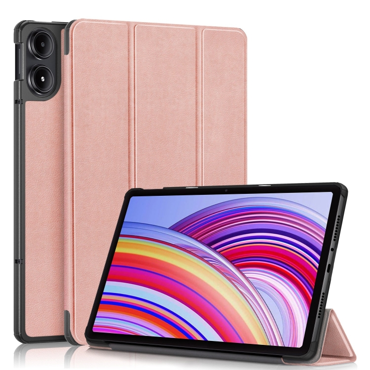 LEATHER Csuklós borítás Xiaomi Redmi Pad Pro / Pad-hoz 5G-os rózsaszín aranyhoz akciós termékkép 1