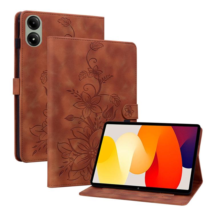 ART LILY Felhajtható tok Xiaomi Redmi Pad 2 készülékhez, barna akciós termékkép 1