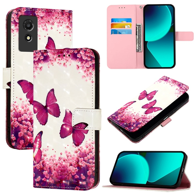 ART Pénztárcavédő a TCL 501-hoz PINK BUTTERFLY termék 2. képe