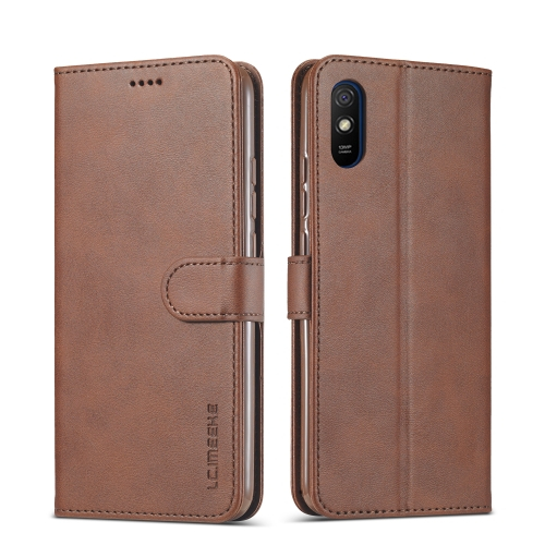 IMEEKE Wallet tok Xiaomi Redmi 9A / 9AT sötétbarna akciós termékkép 1