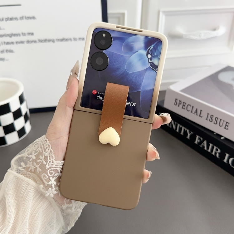 HEART RING Műanyag védőburkolat Xiaomi MIX-hez Flip barna termék 2. képe