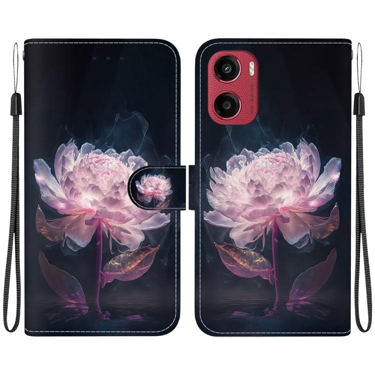 ART Pénztárcahuzat a Motorola Moto G05 / Moto E15 számára PURPLE PEONY akciós termékkép 1