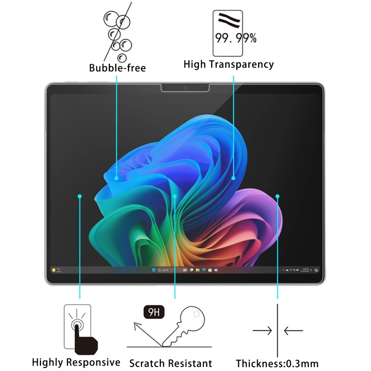 Edzett üveg tablethez Microsoft Felület Pro 11. COPILOT+ termék 2. képe