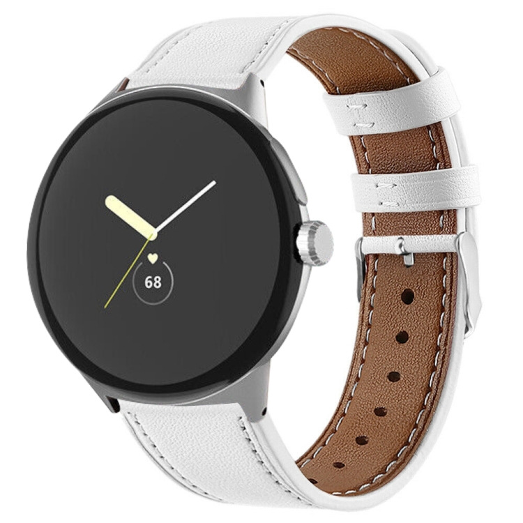 LEATHER Bőrszíj Google Pixel-hez Watch3 45mm fehér akciós termékkép 1