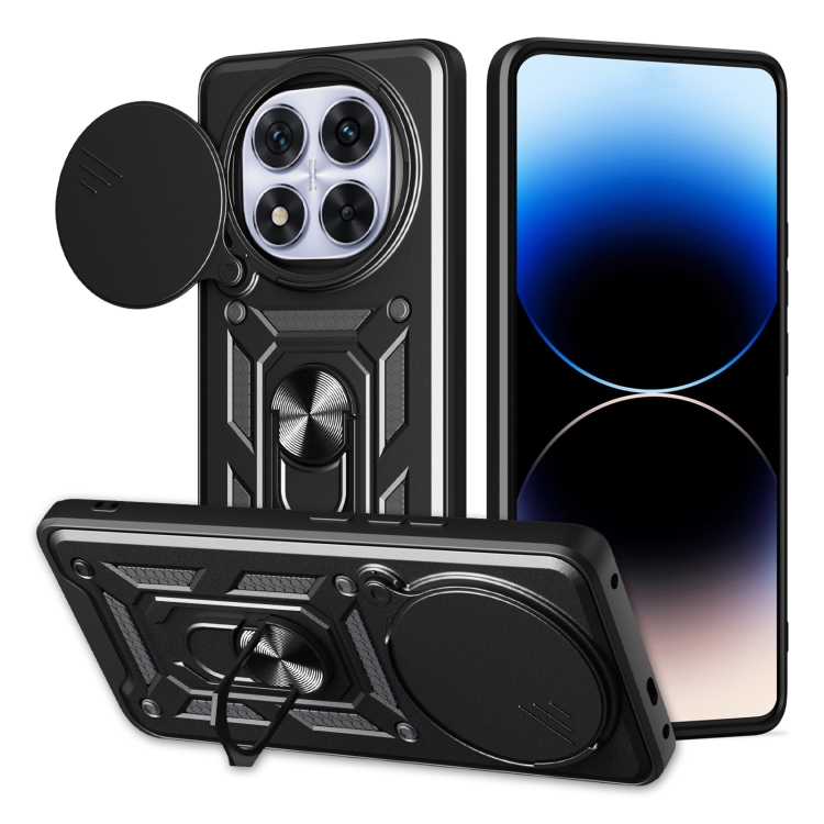 RING KAMERA Borító tartóval Xiaomi-hoz Redmi Note 14 Pro+ 5G fekete akciós termékkép 1