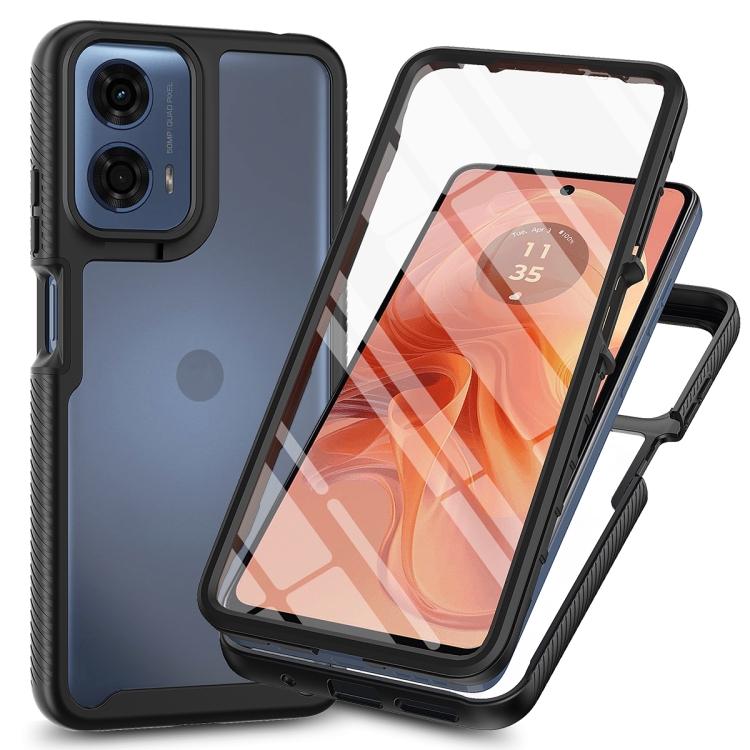 DUAL Kétoldalas burkolat fóliával Motorola Moto G35 5G fekete akciós termékkép 1