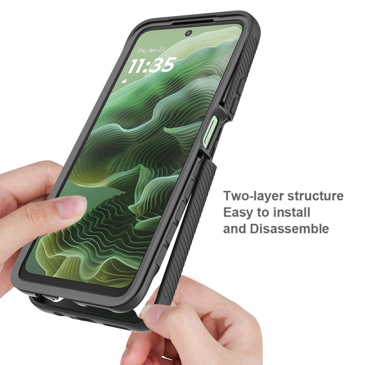 DUAL Kétoldalas burkolat fóliával Motorola Moto G35 5G fekete termék 2. képe