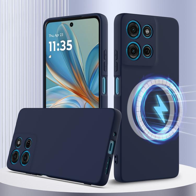 RUBBER MAGSAFE Szilikon borítás Motorola Moto-hoz G75 5G kék akciós termékkép 1