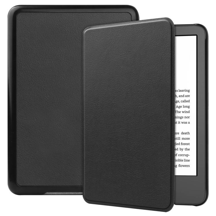 LEATHER Felhajtható tok Amazon Kindle 2024 készülékhez, fekete akciós termékkép 1