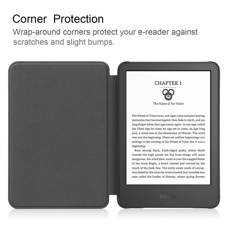 LEATHER Felhajtható tok Amazon Kindle 2024 készülékhez, fekete termék 2. képe