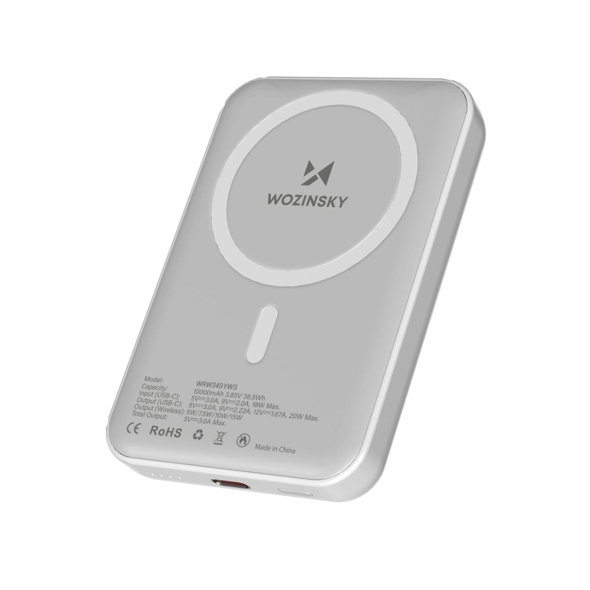 WOZINSKY WRW349YWS Powerbank MagSafe fehér színnel akciós termékkép 1