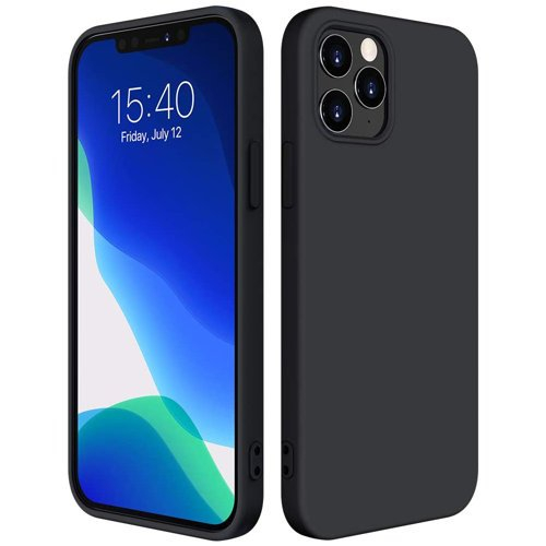 RUBBER Gumi borítás Apple iPhone 12 12 Pro fekete akciós termékkép 1