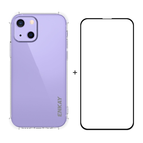 ENKAY Átlátszó borító + 3D üveg Apple iPhone 13 mini akciós termékkép 1