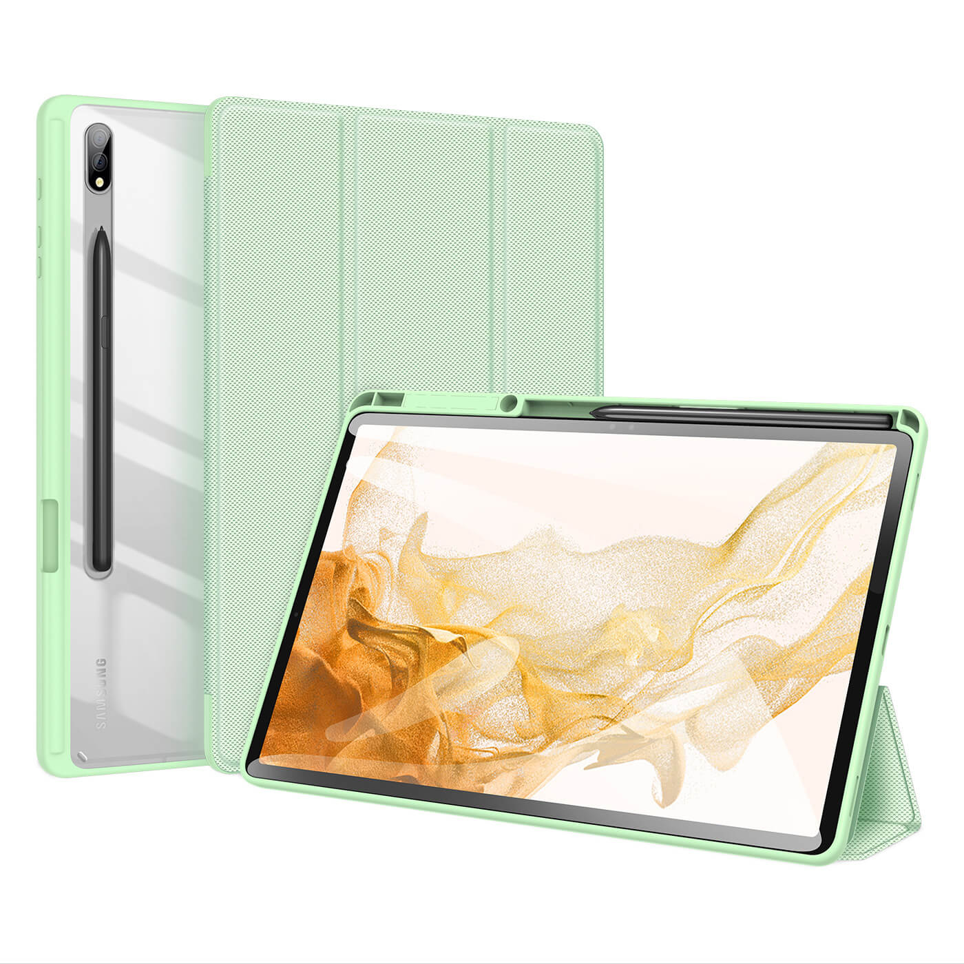DUX TOBY Flip tok Samsung Galaxy Tab S8+ / S7+ / S7 FE zöld akciós termékkép 1