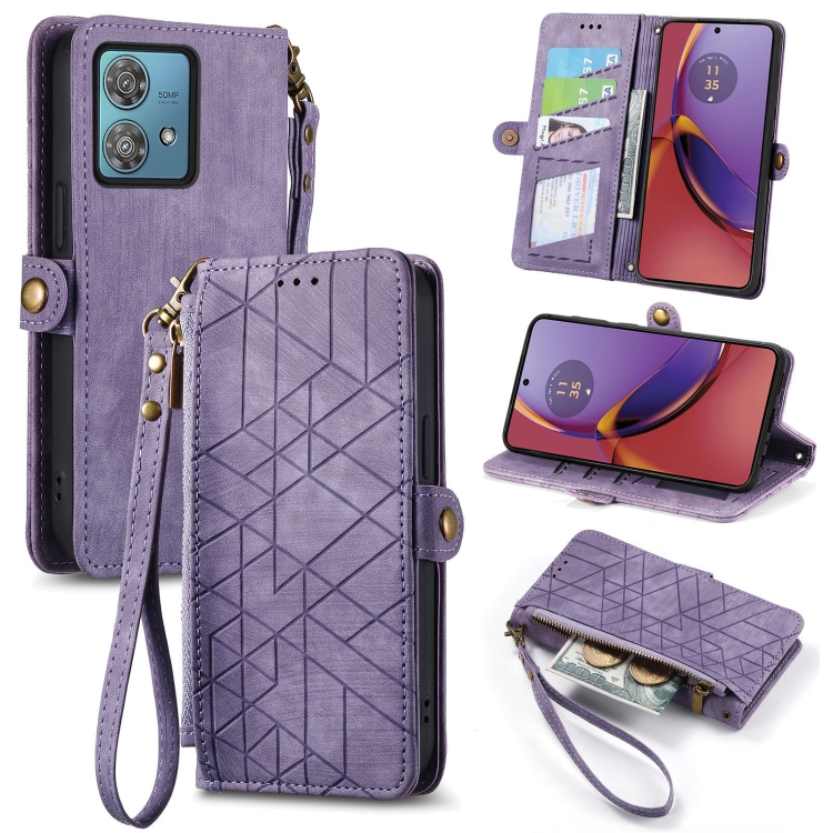 GEOM pénztárca tok Motorola Moto G84 5G lila telefonhoz termék 2. képe