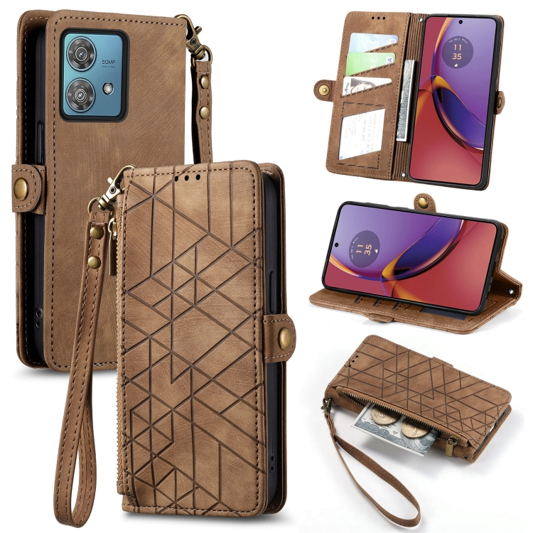 GEOM pénztárca tok Motorola Moto G84 5G barna színű termék 2. képe
