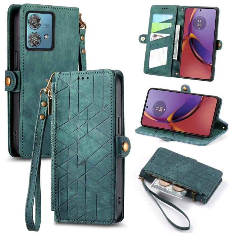 GEOM pénztárca tok Motorola Moto G84 5G zöld színben termék 2. képe