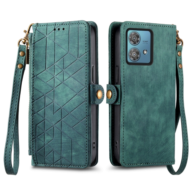 GEOM pénztárca tok Motorola Moto G84 5G zöld színben akciós termékkép 1