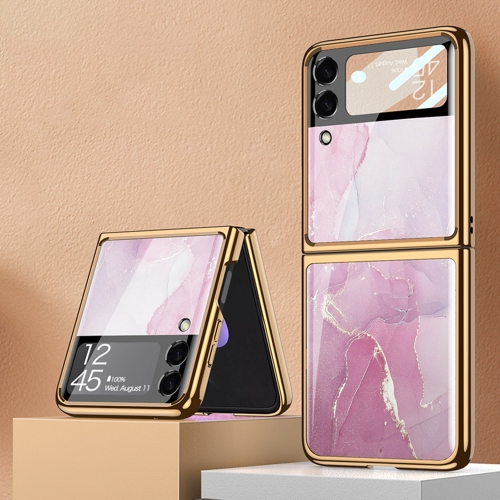 GKK GLASS Védőburkolat Samsung Galaxy Z Flip 3 5G PINK MARBLE akciós termékkép 1