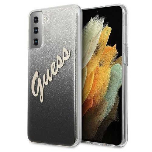GUESS GLITTER Védőburkolat Samsung Galaxy S21 Plus 5G fekete akciós termékkép 1
