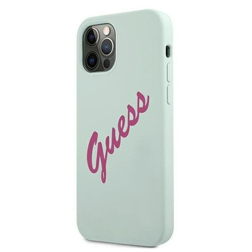 GUESS SILICONE VINTAGE Huzat Apple iPhone 12 12/12 12 Pro mentol termék 2. képe