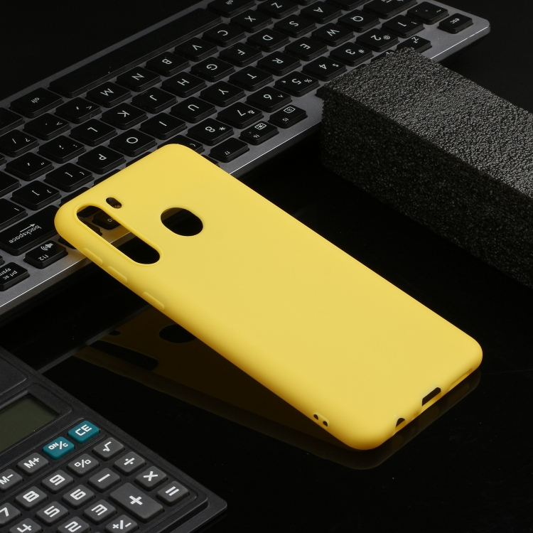RUBBER Gumi borítás Samsung Galaxy A21 sárga termék 2. képe