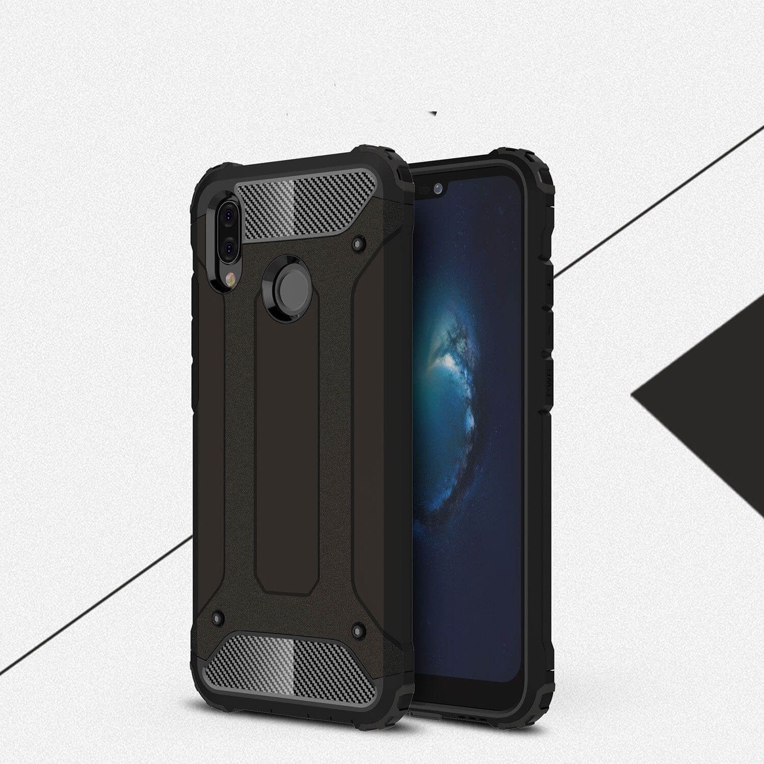 TOUGH Ochranný kryt Huawei P20 Lite čierny termék 2. képe